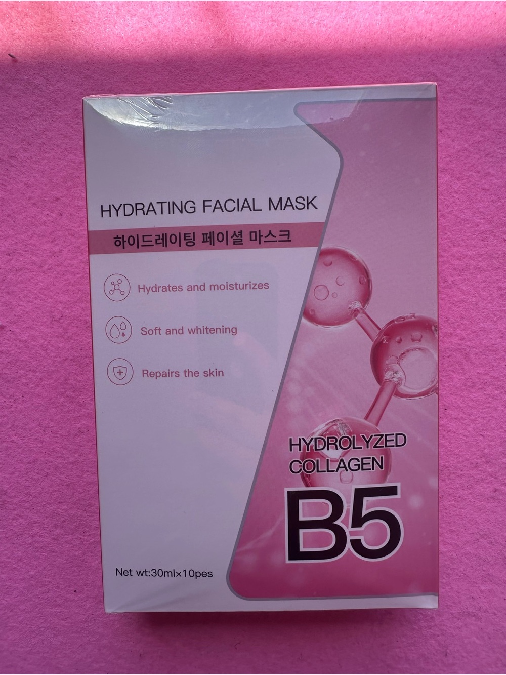 Hydrating Facial Mask B5 - Pink Hydrolyzed Collagen